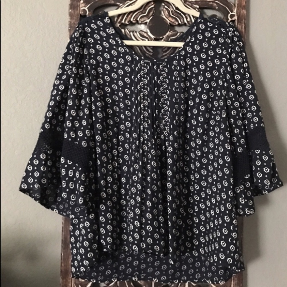 Pretty Navy Boho Top